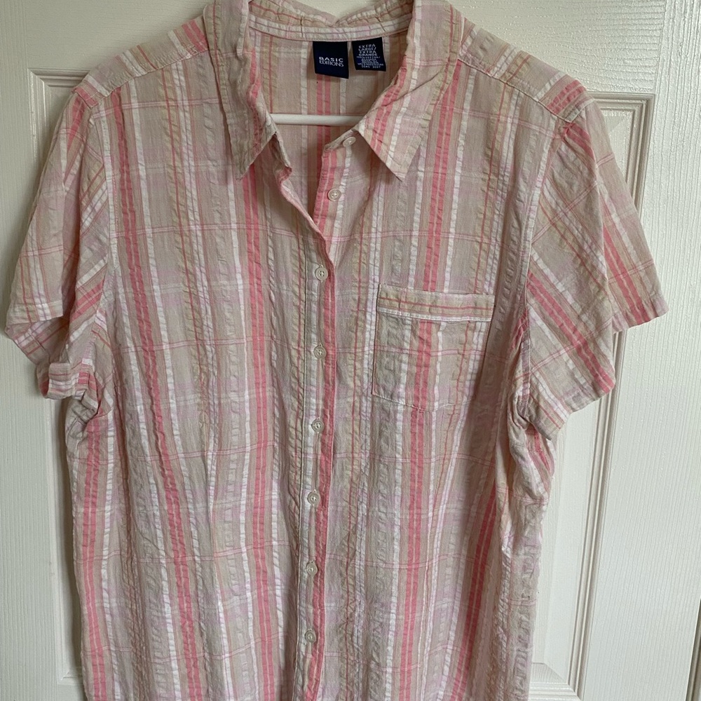 Men's Pink Plaid Shirt by Lands' End